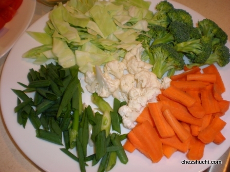 chopped vegetables